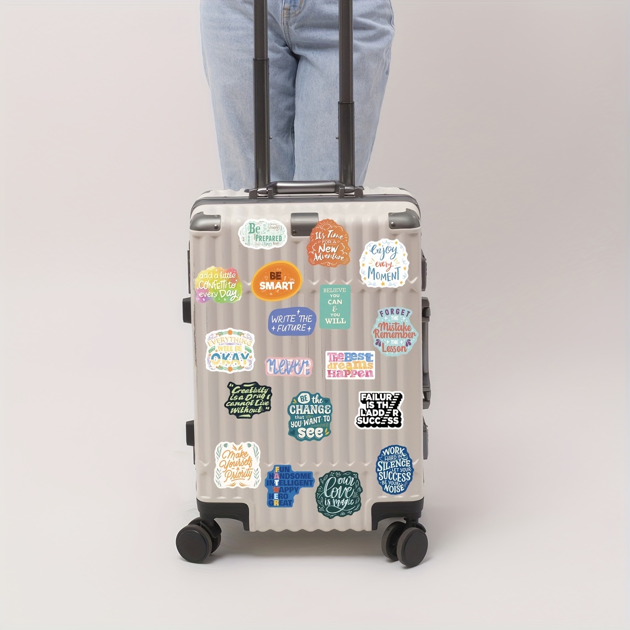 100pcs Inspirational Quote Stickers - Waterproof Vinyl, Perfect for Laptops, Water Bottles & Books | Aesthetic Motivational Decals for Teens & Adults