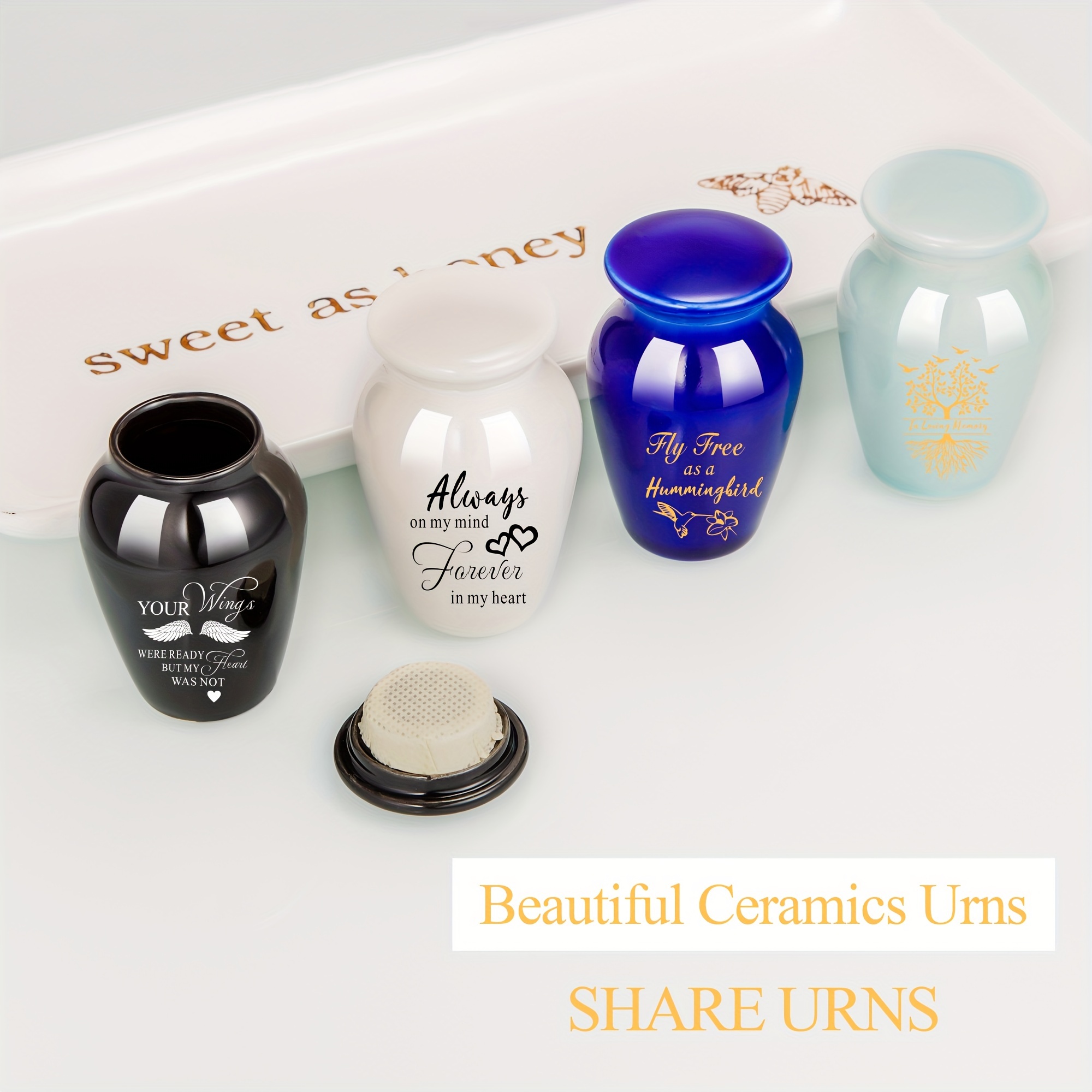  Small Urns for Human Ashes Cremation Urns for Ashes I Am Always  with You Mini Urns Ashes Holder Small Keepsake Urns for Ashes Decorative  Urns Sharing Funeral Urn,Black : Home 