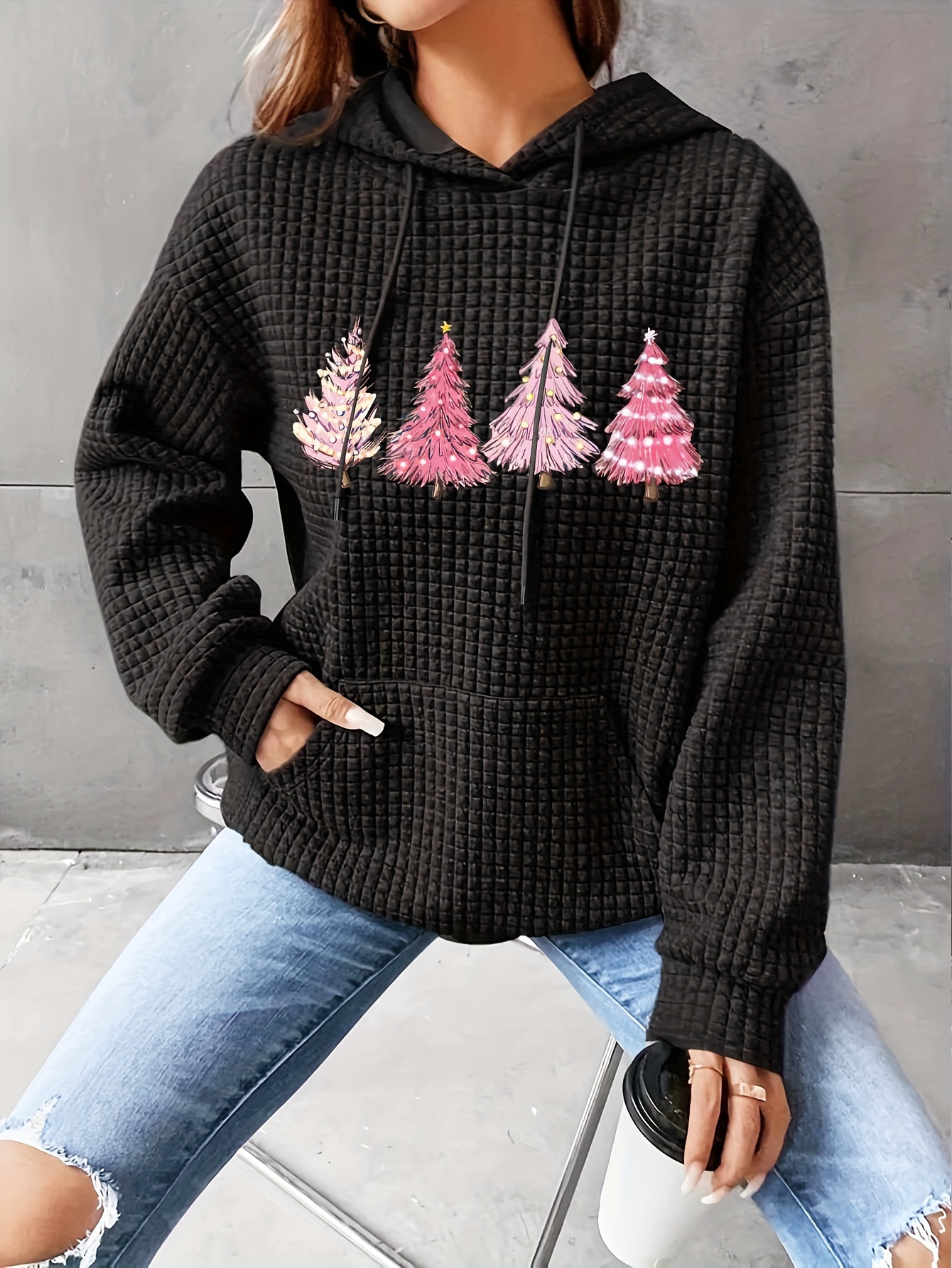 Miekld Womens Christmas Sweatshirt,Plus Size Hoodies,Cute Hoodies Casual  Drawstring Jackets With Pockets For Women9