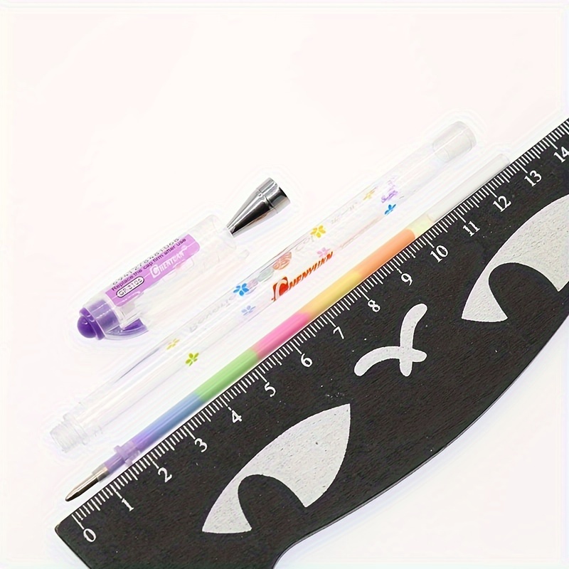 Rainbow Pen Ballpoint Multi Color Ink Roller Pens - Temu