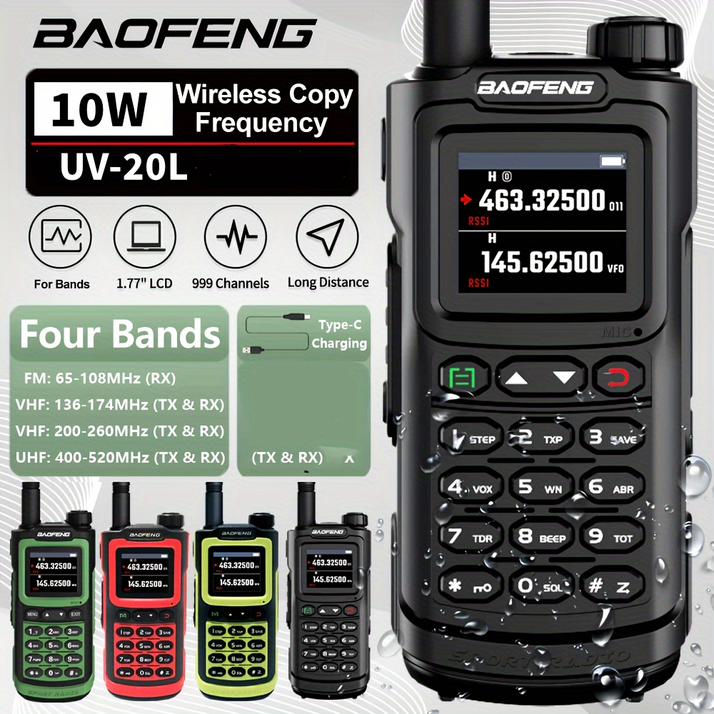 Talkie walkie longue portee UHF 400-470MHZ 2 voies Radio 16CH 5W