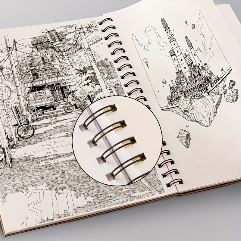 Deli A4/16K/8K Sketchbook Thick Paper Sketchbook Spiral Art School Supplies  Pencil Drawing Notepad 73357