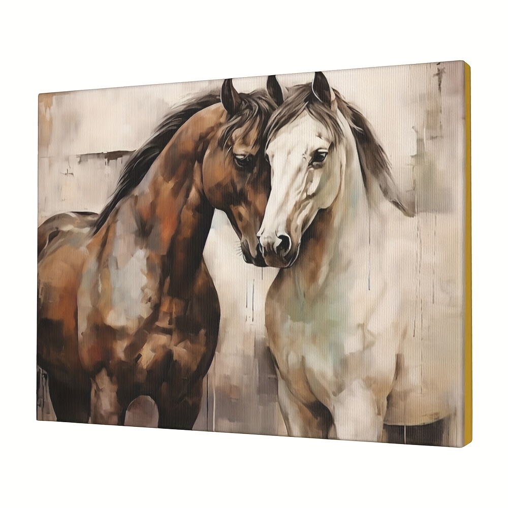 

1pc, Retro Horse Gift Canvas Wall Art Rural Horse Poster Art Print, Interesting Canvas Painting Wall Decor, Home Bedroom Kitchen Living Room Bathroom Hotel Cafe Office Decor Poster, No Frame, 12x16"