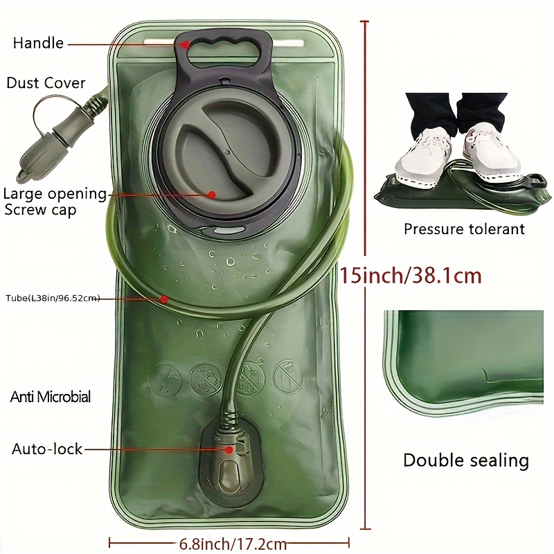 

2l Water Bladder For Hiking Backpack, Leak Proof Water Storage Bag Water Container For Camping Cycling Running
