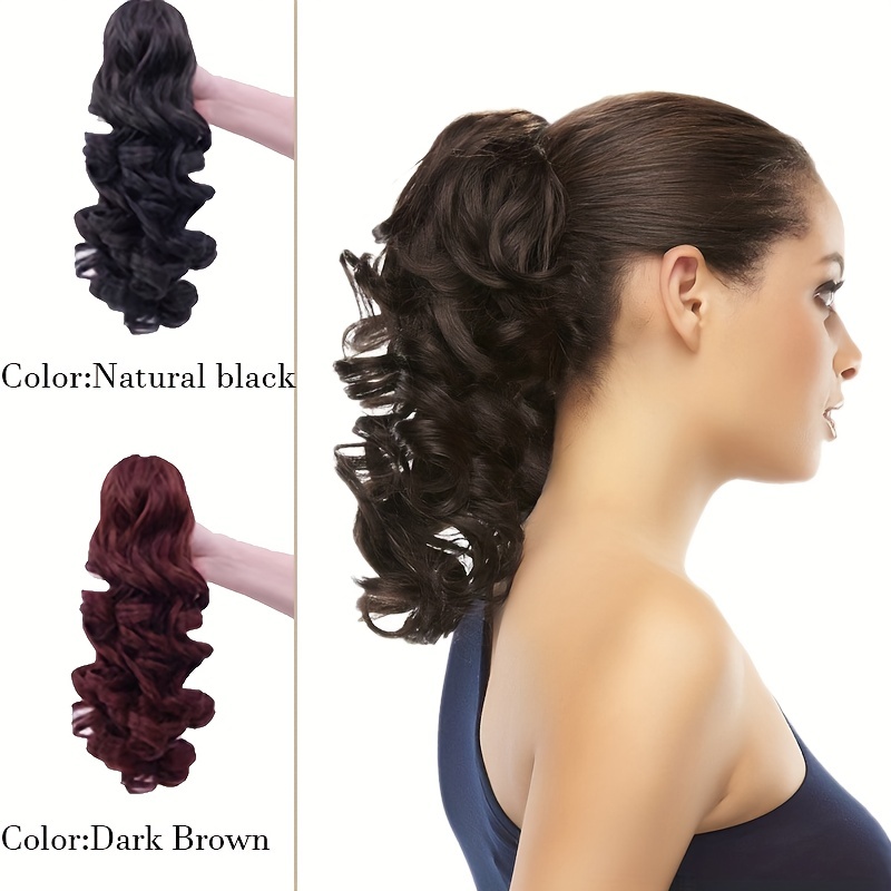 Claw Ponytail Medium Curly Wavy Extensions