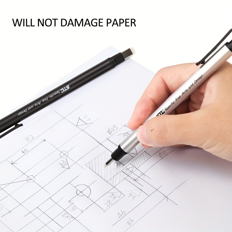Mechanical Eraser Pen with 5 Eraser Refills, Precision Tip