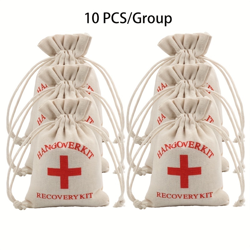 Hangover Kit Burlap Bags With Drawstring Emergency Survival - Temu