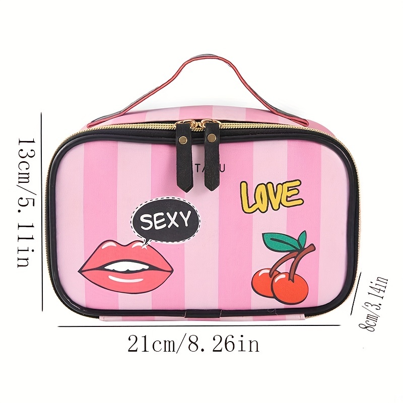 Victoria's Secret pink striped Makeup Bag