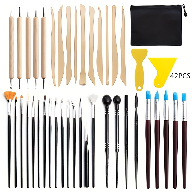 Hobbyworker Hot Sale 6pcs With Air Dry Clay Tools Wooden Double