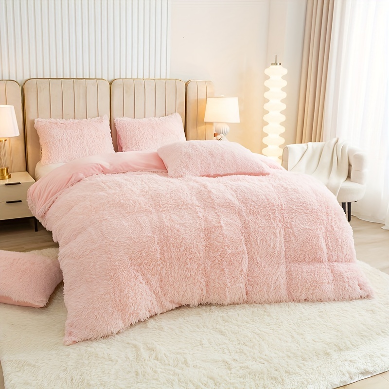 Plush Duvet Cover Set Multicolor Soft Warm Bedding Bedroom - Temu