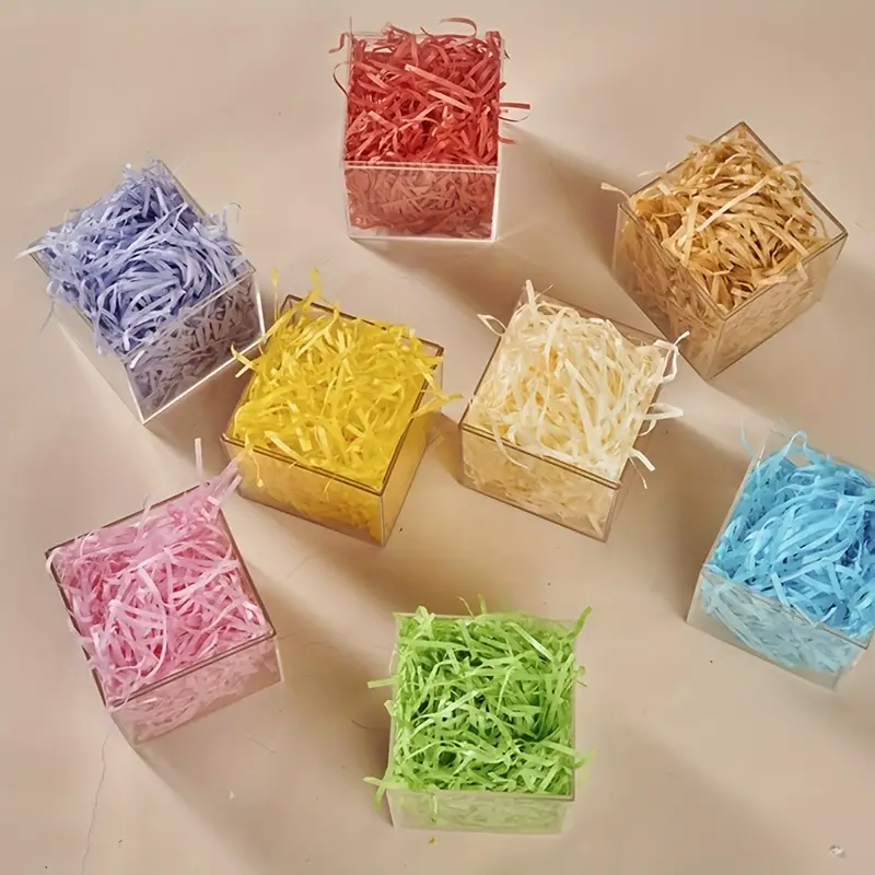 Shredded Paper For Gift Box, Colorful Raffia Shredded Paper Gift