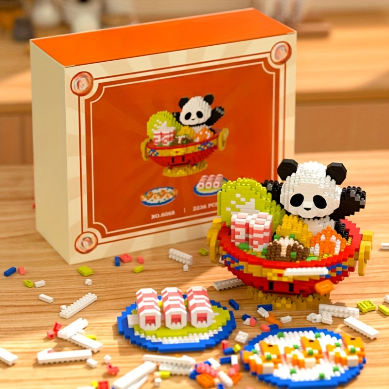 Street View Cute Panda Tea Shop Drink Store Mini Building Block Set For  Christmas And New Year Gifts Table Decoration To Exercise Hands-On Ability