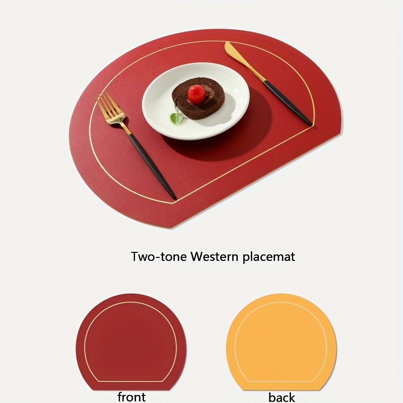 Placemat Creative Design Shape Solid Color Table Mat Semi - Temu