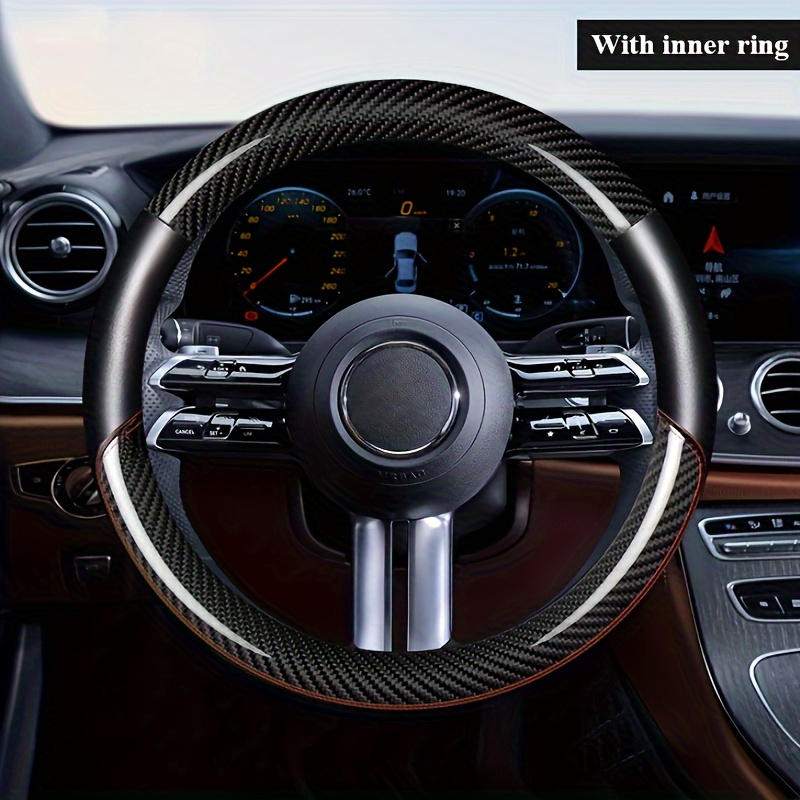 Carbon Fiber Steering Wheel Cover Suitable For All Seasons - Temu Austria