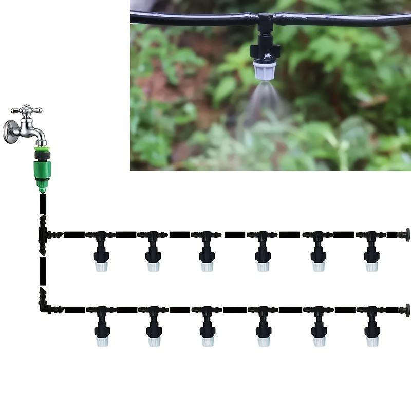 Kit de riego por goteo, sistema automático de riego de jardín de 100  pies/98.4 ft - Kits de tubos de riego micro DIY, manguera de distribución  en