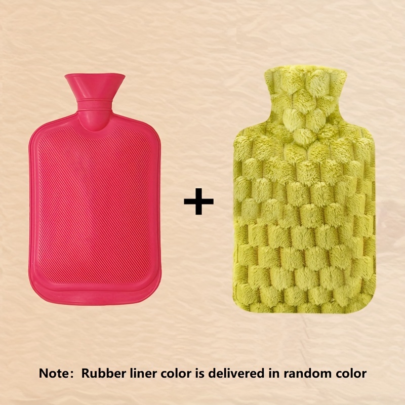 Large Capacity Hot Water Bag with Lid Plush Winter Hot Water Bag