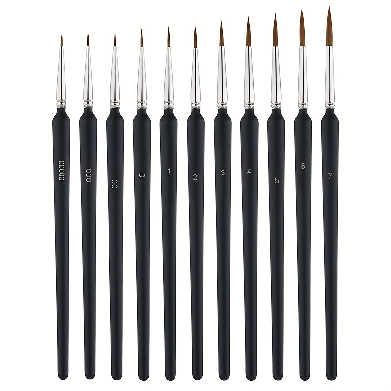  Detail Paint Brushes Set Artist Paint Brushes Painting Supplies  for Art Watercolor Acrylics Oil, 5 Pieces (Black)