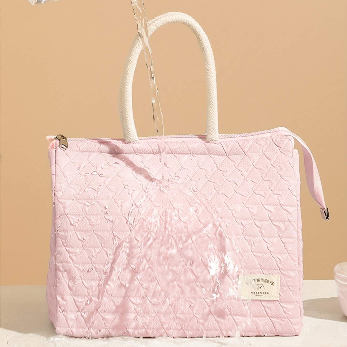 Zara - Floral Corduroy Small Box Bag - Pink - Unisex