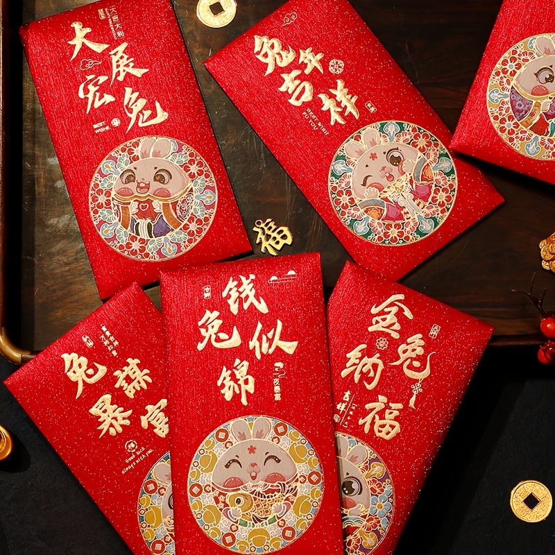 2023 Year Of The Rabbit Red Envelopes, Chinese New Year Red Packet,spring  Festival Money Pouch, Hongbao, Red Gift Envelope - Temu