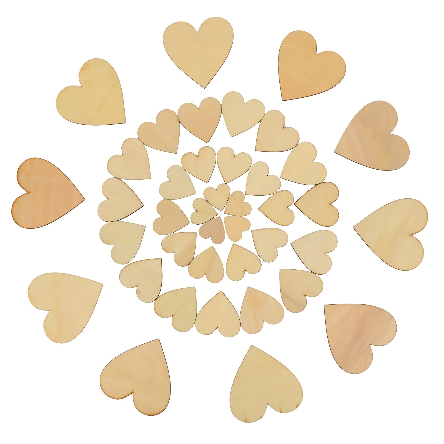 HADDIY 1 Inch Small Wooden Hearts for Crafts,200 Pcs Unfinished Wood Heart  Cutouts Ornaments for Wedding Guest Book,Valentine'Day Craft and