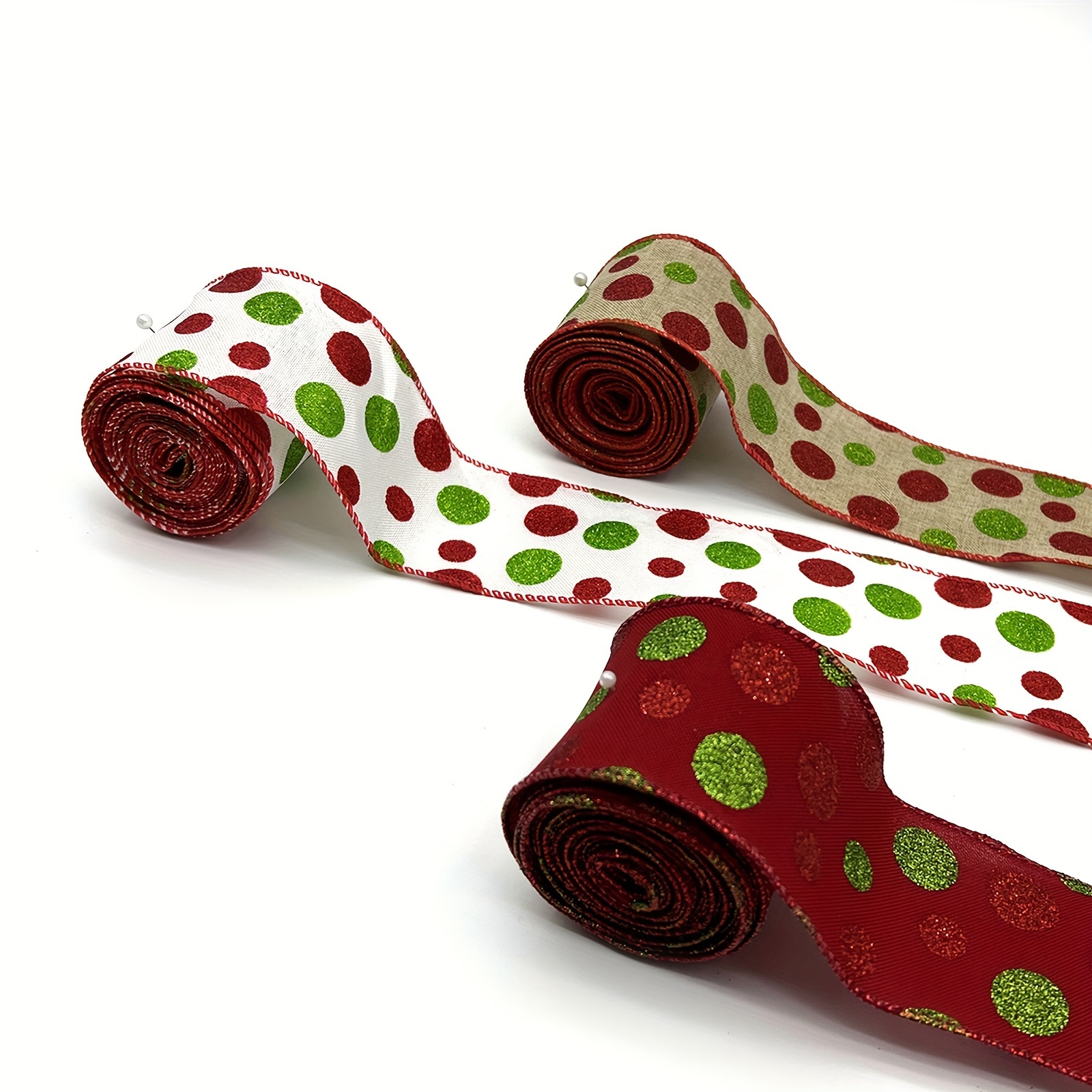 Christmas Ribbon Festival Wrapping Ribbon Fabric - Temu