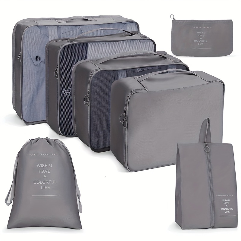  TARFEPA Juego de 6 cubos de embalaje para maletas, bolsas  organizadoras de equipaje para accesorios de viaje, organizadores de bolsas  esenciales para hombres y mujeres, color gris : Ropa, Zapatos y