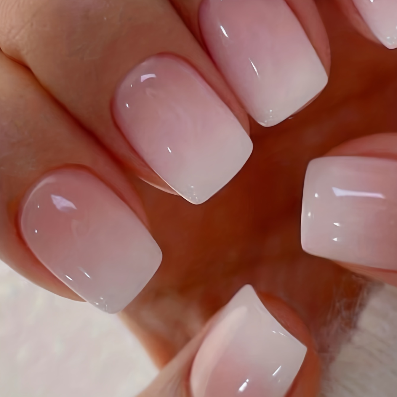  Pink Ombre Nails Press on Nails, Instant Luxury Square