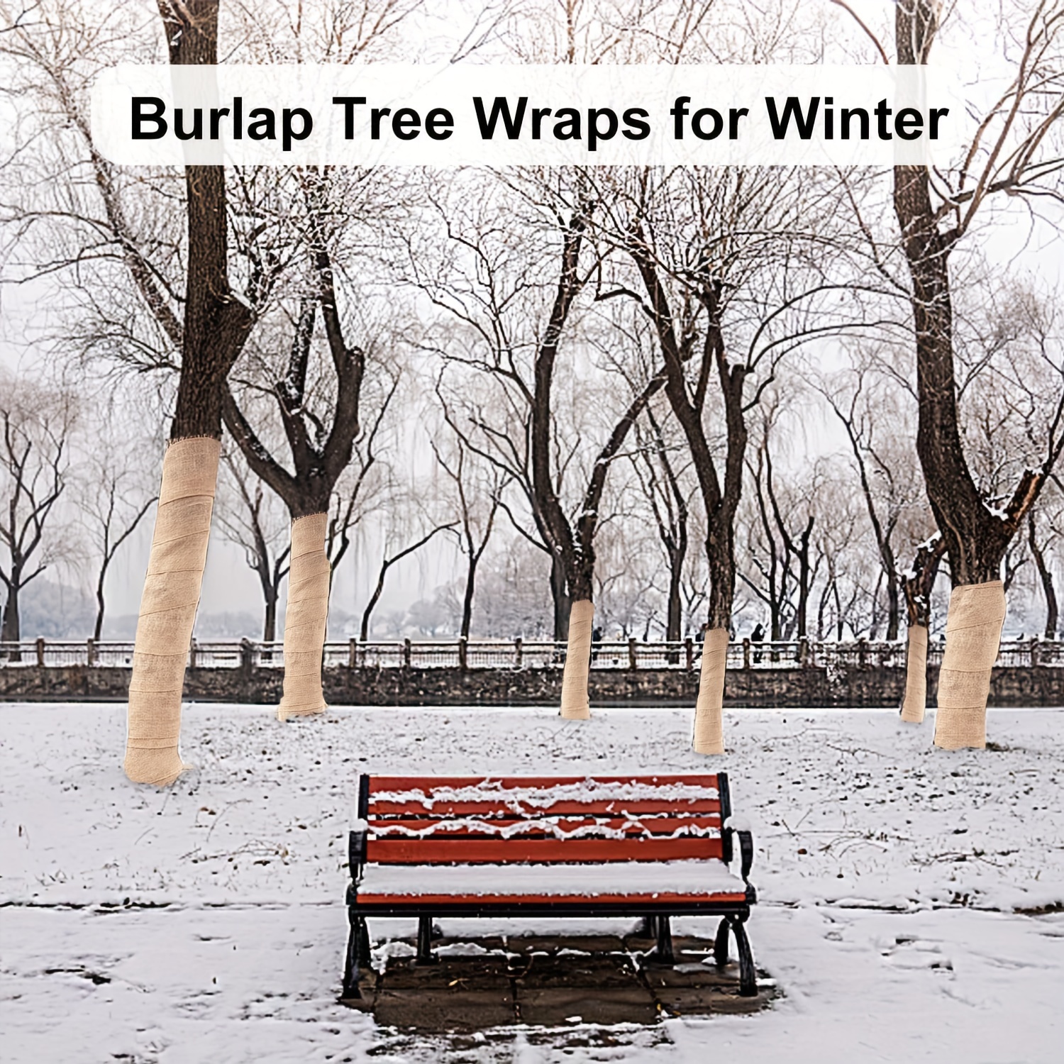 Natural Burlap Tree Wrap Burlap Rolls for Gardening Tree Trunk Wrap Fabric  Tree Protector Burlap Wrap Plants Bandage for Keeping Warm and Moisturizing