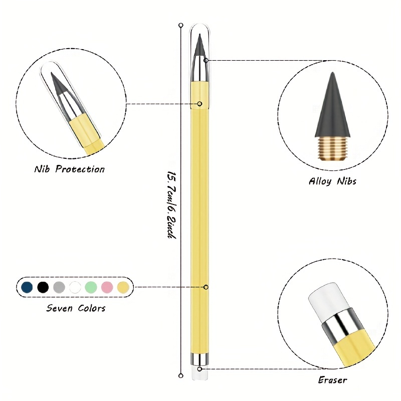 Smooth Lightweight Inkless Everlasting Pencil Versatile Reusable Infinity  Pencil