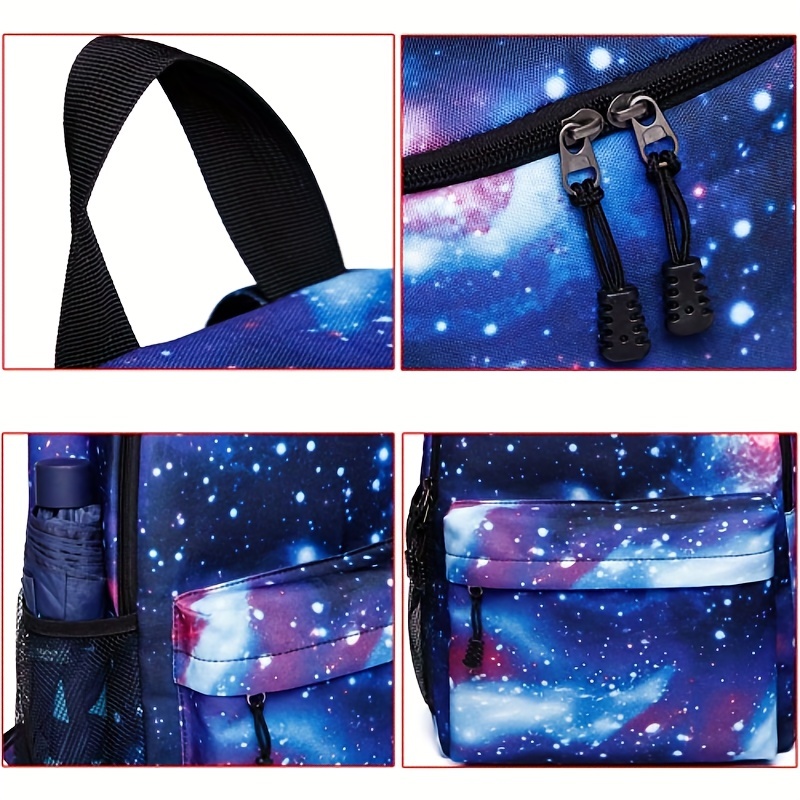 Starry Sky Cat Print Large Capacity Backpack Dacron Durable