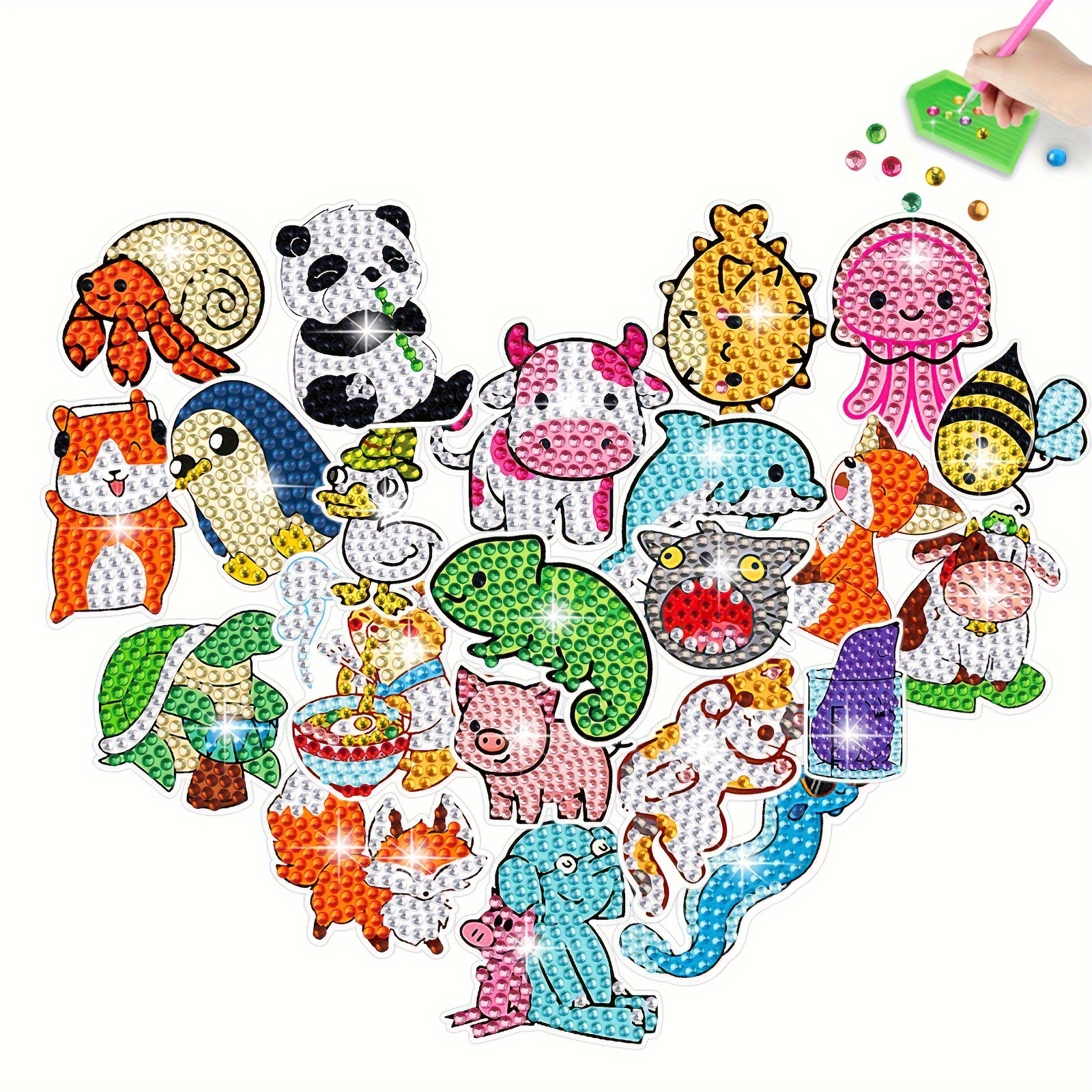 1 Set Diamond Painting Kids Set 22pcs Diamond Art Sticker - Temu