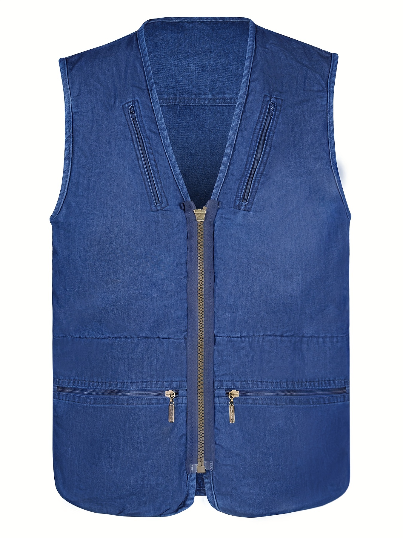 Zipper Pockets Cargo Vest, Men's Casual Outwear Zip Up Vest For Spring Summer Outdoor Fishing Photography, Durable Wear-resistant Quick-Dry Vest