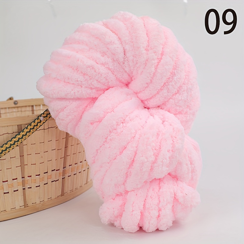  250g Chunky Chenille Yarn,Arm Knitting Yarn,Fluffy Pink Chunky  Yarn for Arm Knitting or Hand Knitting,Chunky Blanket Yarn
