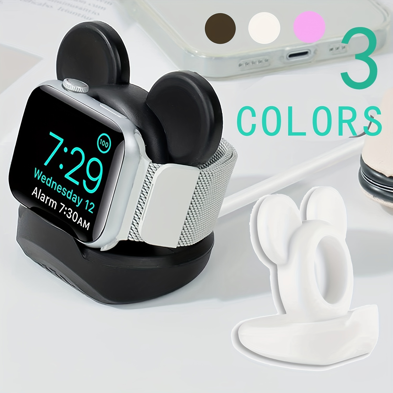 

Cute Silicone Stand For Iwatch Dock Holder Accessories For Watch Series 8/ultra/se2/7/6/se/5/4/3/2/1 (49/45/44/42/41/40/38mm)