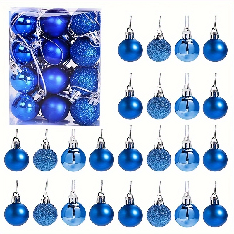 TEMU Set/24pcs, Mini Shatterproof Christmas Balls Tree Ornaments Party Decoration Christmas Decor Supplies