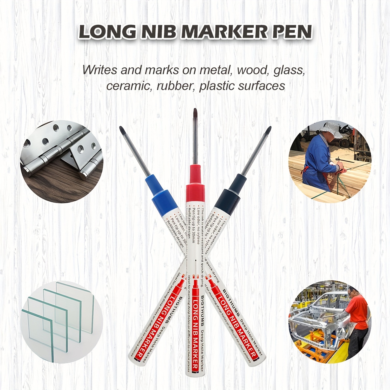 Construction Marker 10pcs Waterproof Carpenter Ink Marker Marker Pens For  Carpenters Builders For Lamp Drill Hole