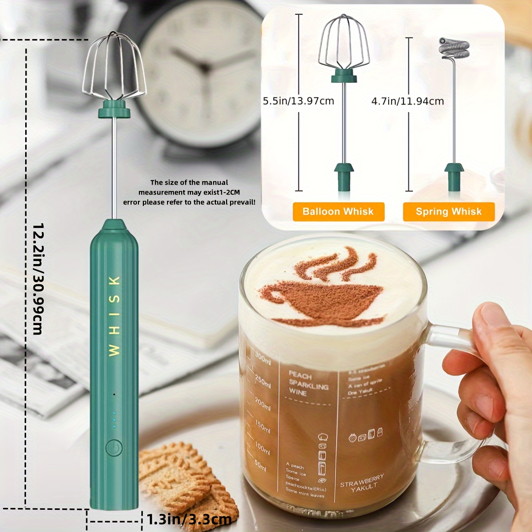 Rechargeable Electric Milk Frother Create Delicious Foam In - Temu