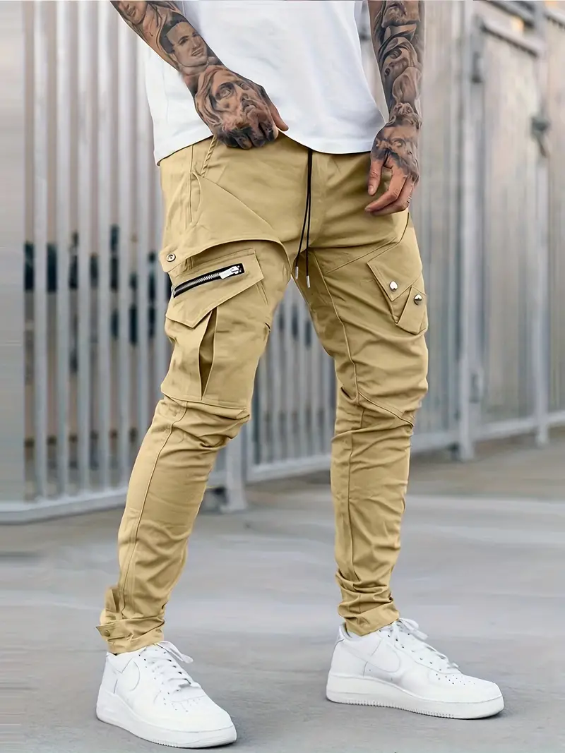Men's Casual Cargo Pants Large Pockets - Temu