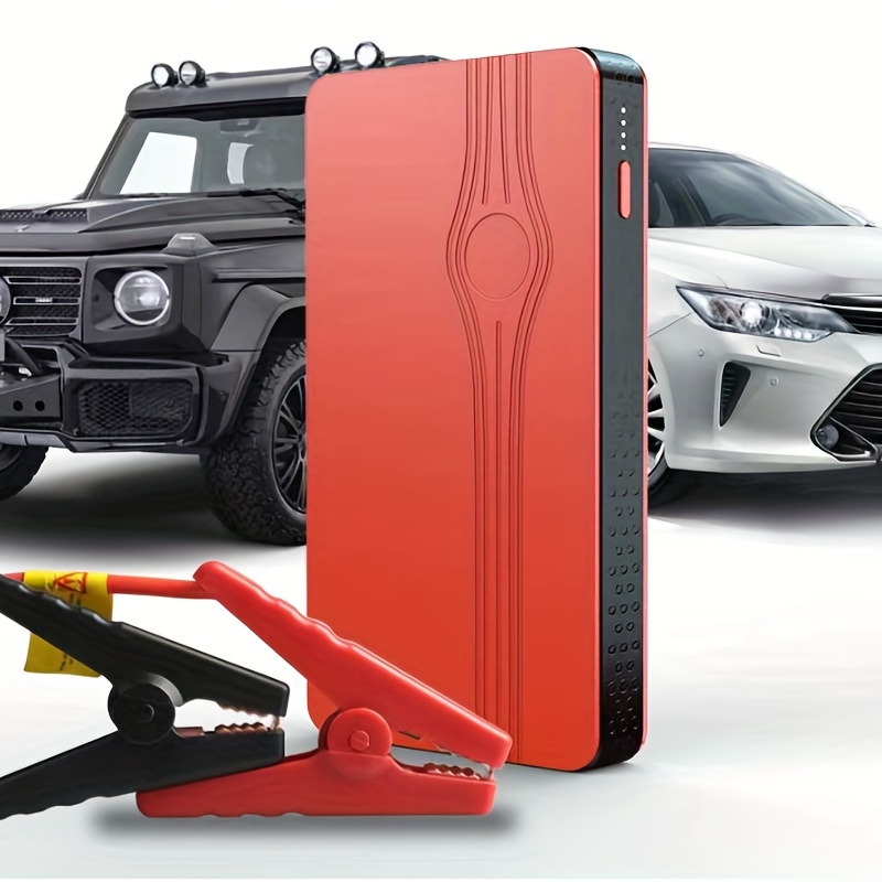 WEWAVAN Red 1pc Portable Car Battery Jump Starter, 12V 600A Car Emergency  Starting Power Supply Device For 12V Cars Power Bank Case For Most Phones