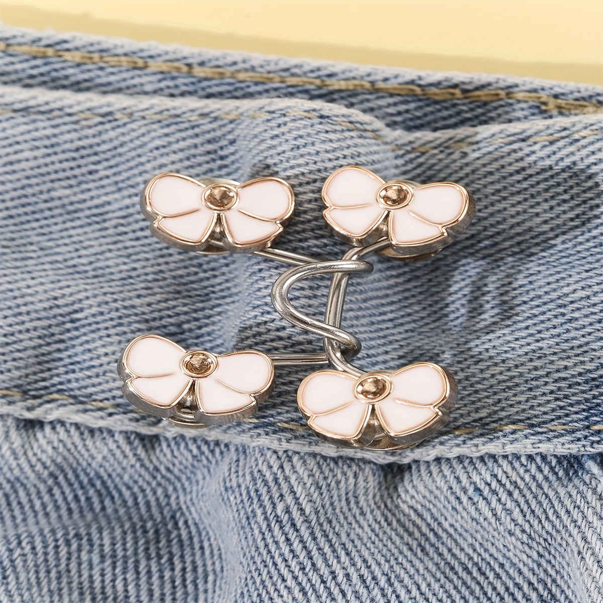 1 Pair Hollow Butterfly Buckle Pant Waist Tightener Detachable Waist  Buttons Pins Belts Accessories Pants Clips No Sewing Waistband Tightener