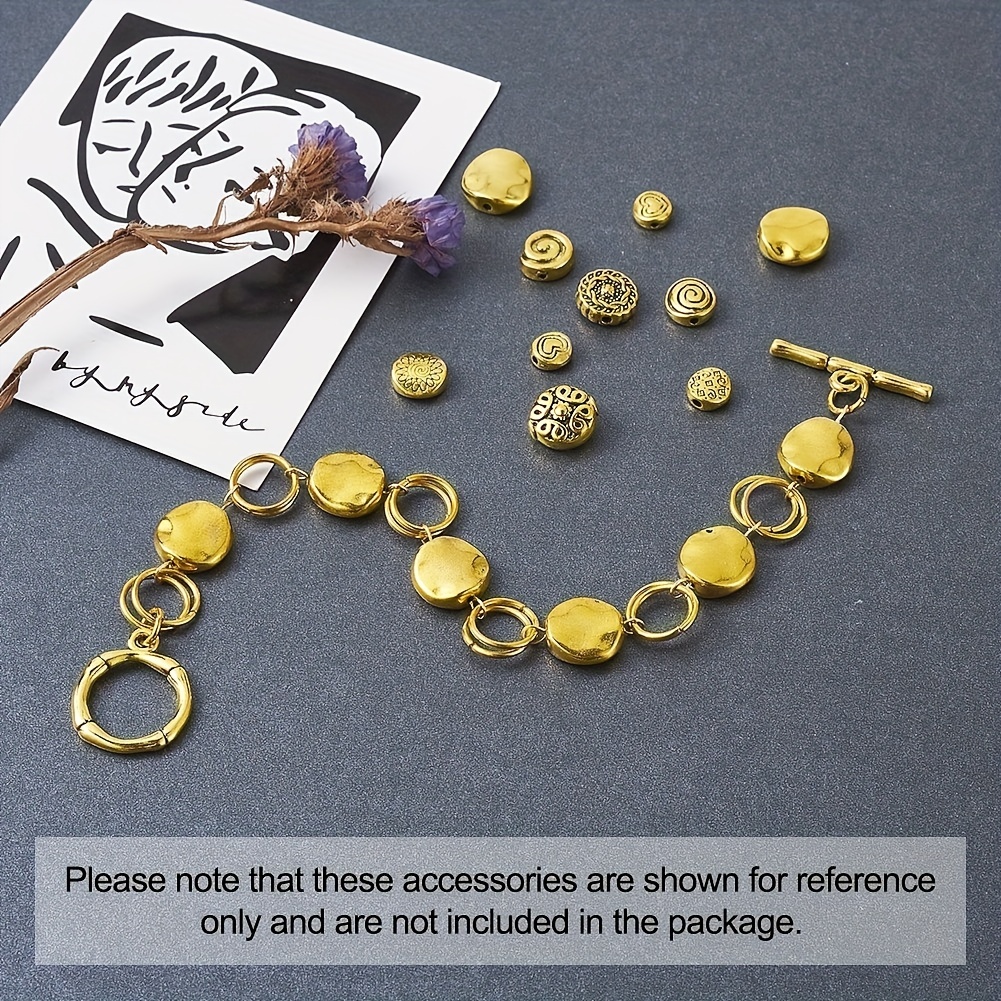 160pcs Golden Beads Assorted Patterns DIY Jewelry Making