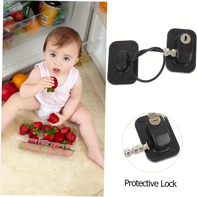 2 Pcs High-end Fridge Lock, Keep Your Food and Kids Safe with Our  Refrigerator Lock - No Keys Needed, Combination Lock for Fridge, Pantry,  and Cabinet