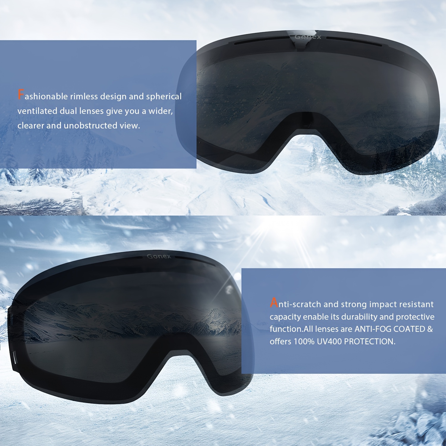 New Luxury Ski Goggles Winter Double-Layers Anti-Fog Snowmobile Goggles  UV400 Protection Men Women Ski Glasses Skiing Goggles - AliExpress