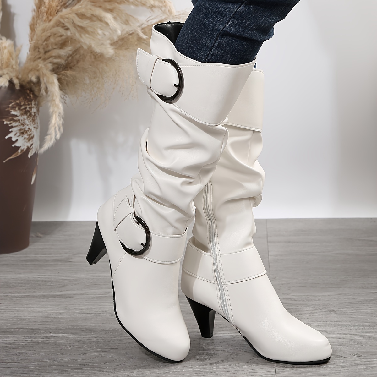 White Boots Boots - Temu