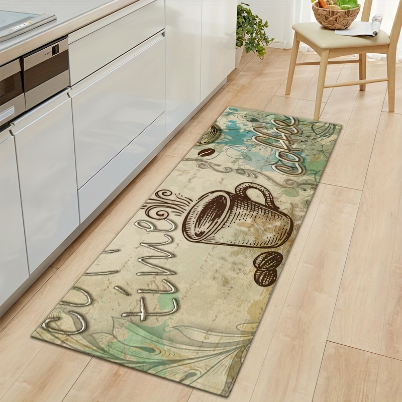 Coffee Cup Printed Kitchen Rug, Anti-slip Absorbent Memory Foam Mat, Soft  Cushioned Anti-fatigue Kitchen Rug, Runner Rug, Throw Rug For Living Room  Bedroom, Quick Dry Machine Washable Carpet For Kitchen Home Office