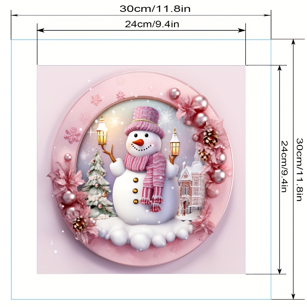 Adult Christmas Diamond Art Painting Kit Snowman Round - Temu