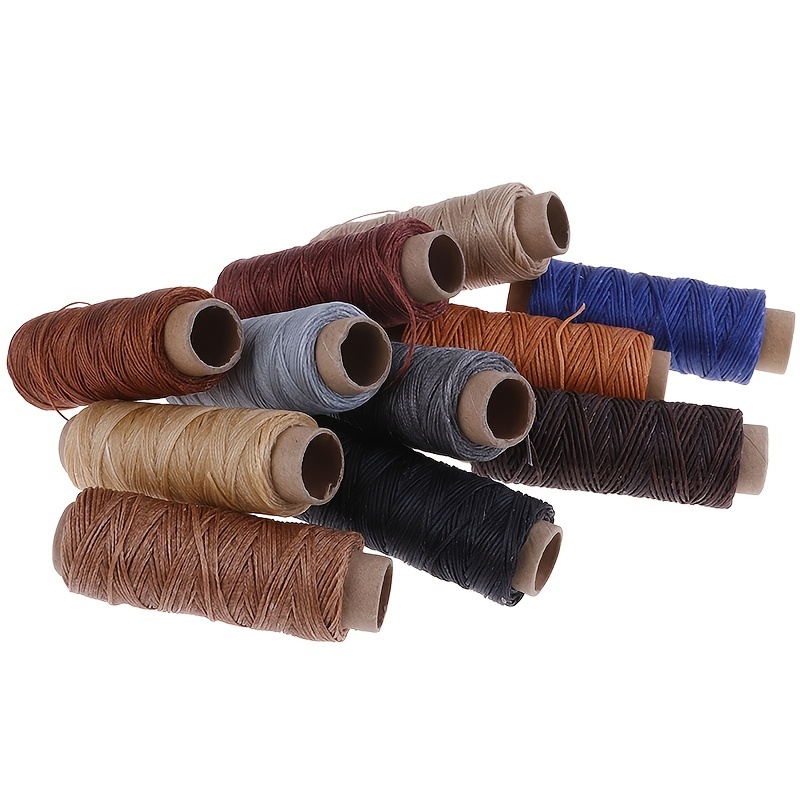 Mandala Crafts - Hilo encerado redondo para costura de cuero, cuerda de  cera de poliéster para costura de cuero, encuadernación de 0.039 in, 22 x  24
