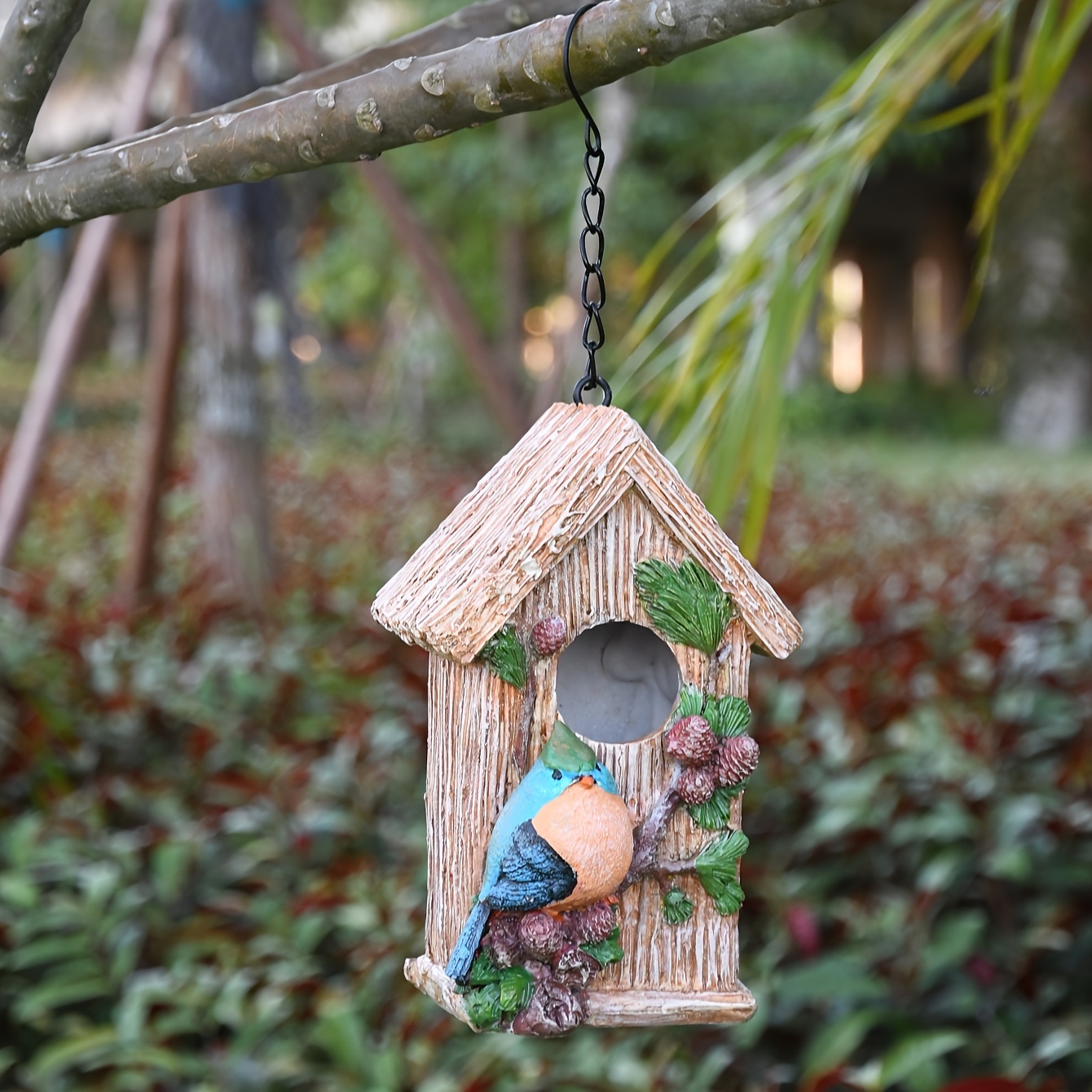 Maison d'oiseau, Maison d'oiseau en Bois Bricolage perroquets Faits à la  Main nichoir boîte Jardin extérieur décoratif Maison d'oiseau en Bois