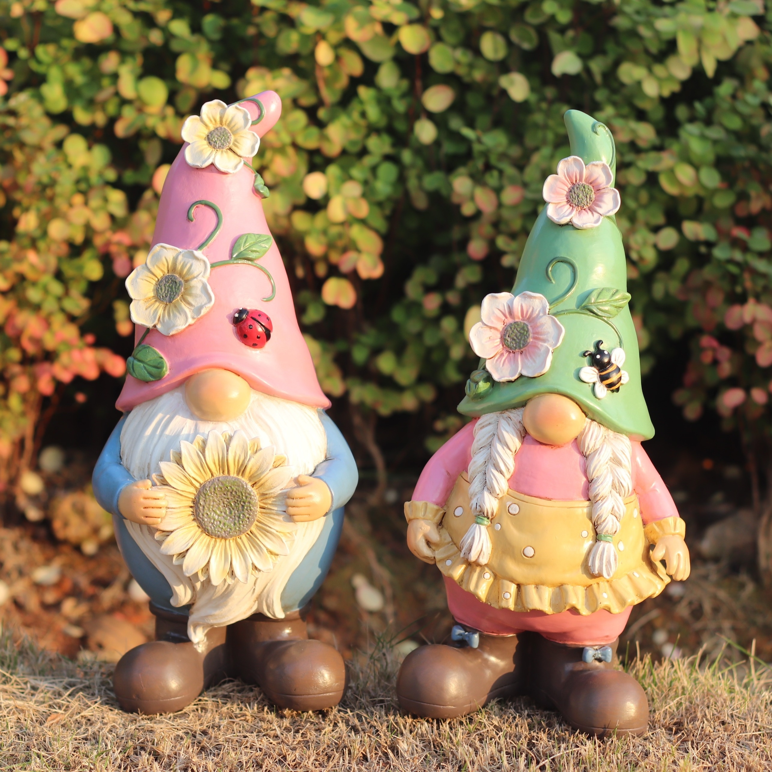 Pink Valentine's Day Resin Gnome Couple outlets