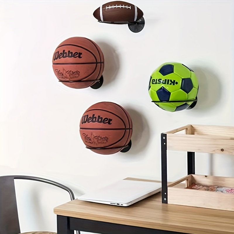 Porte-balles Rack d'affichage, Support de rangement de cintre de balle mural  en acrylique, Étagère transparente invisible, Pour le football, le  basket-ball, le volley-ball, le rugby, le football